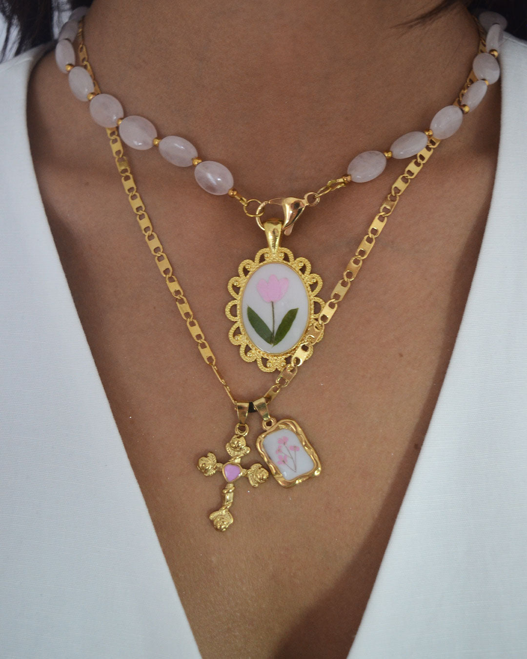 Collier Quarzo Rosa