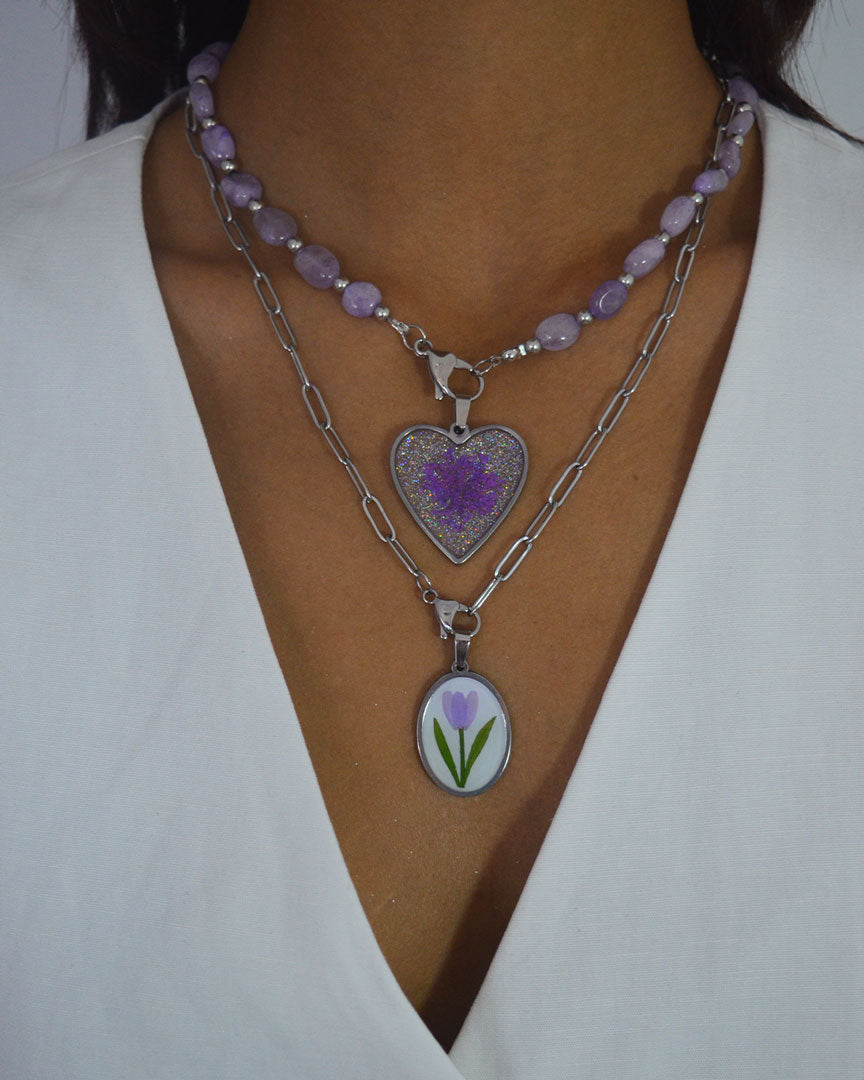 Collier Calcedonia Viola